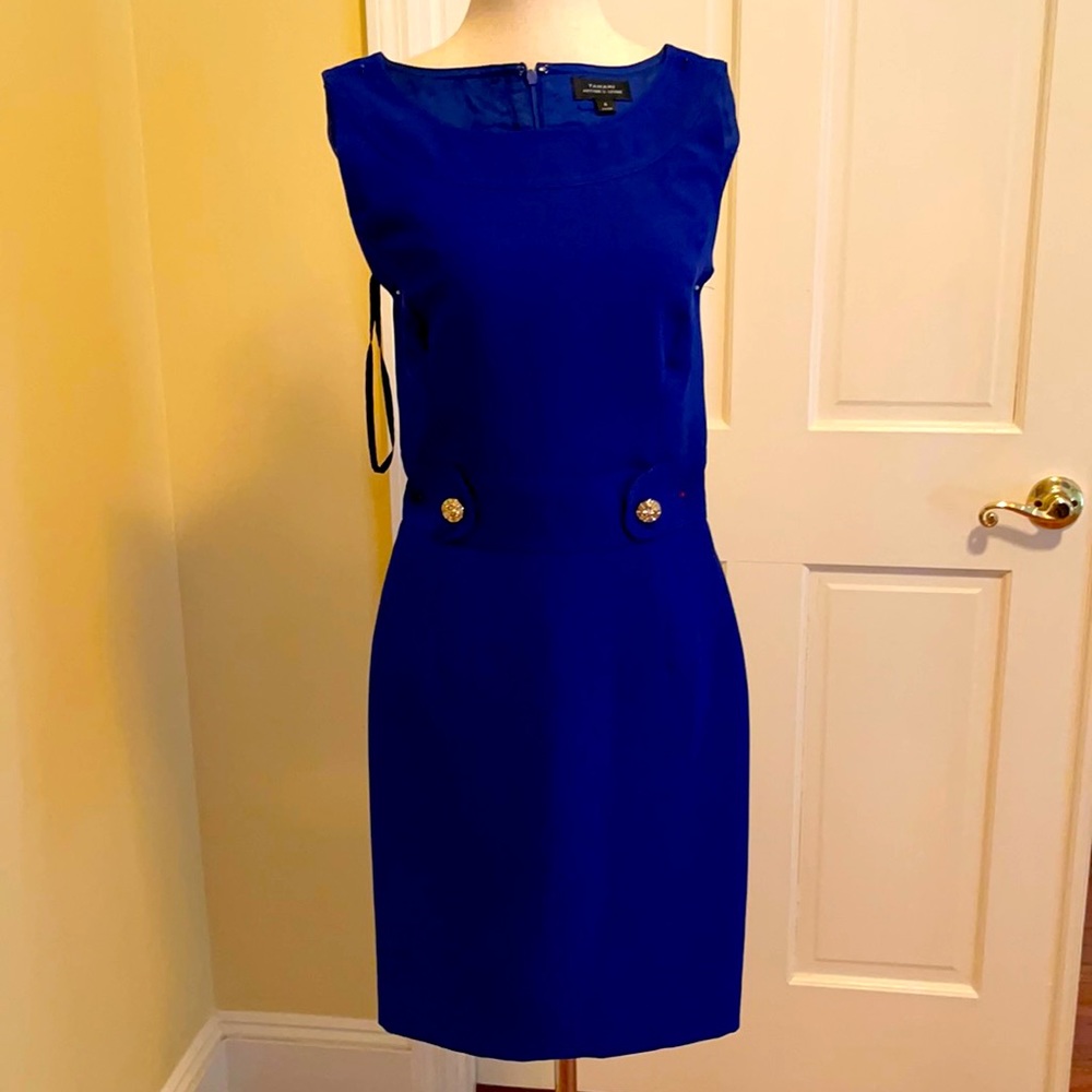 Navy blue tahari cocktail office dress